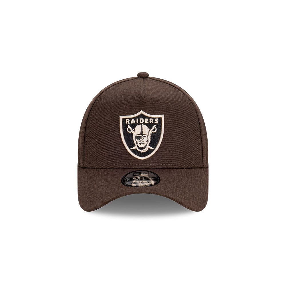 Las Vegas Raiders Hat - Brown Stone 9Forty A-Frame NFL Snapback Cap - New Era